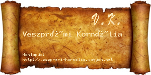 Veszprémi Kornélia névjegykártya